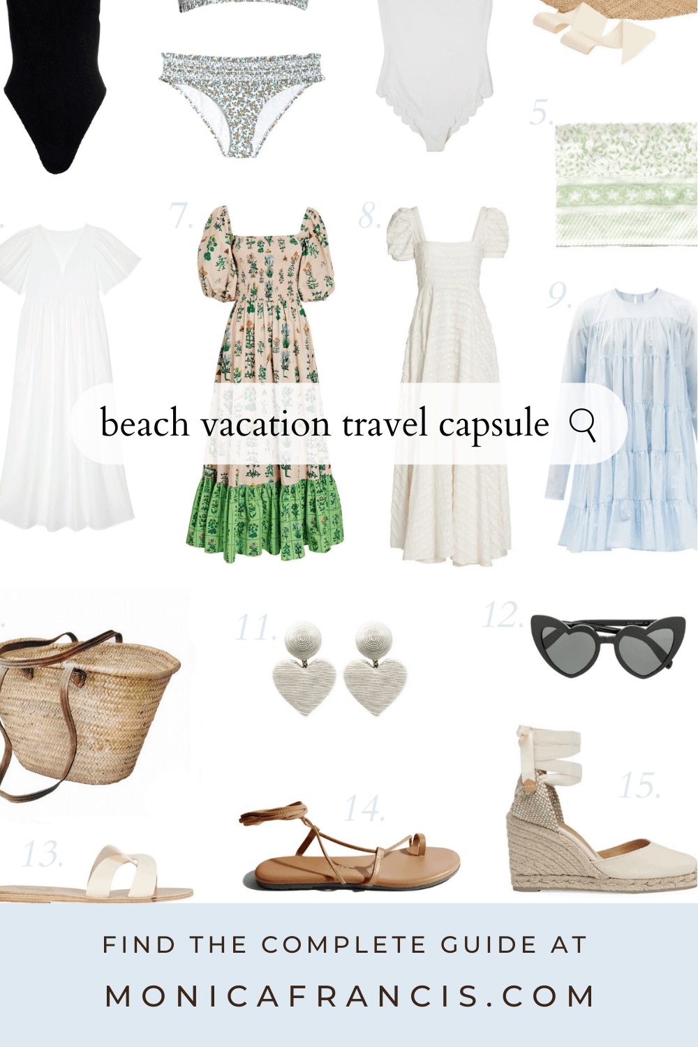A summer beach vacation is the perfect trip to build your first travel capsule! Pack light (and make your trip even more relaxing) with mix-and-match outfits that make up your beach vacation capsule wardrobe.